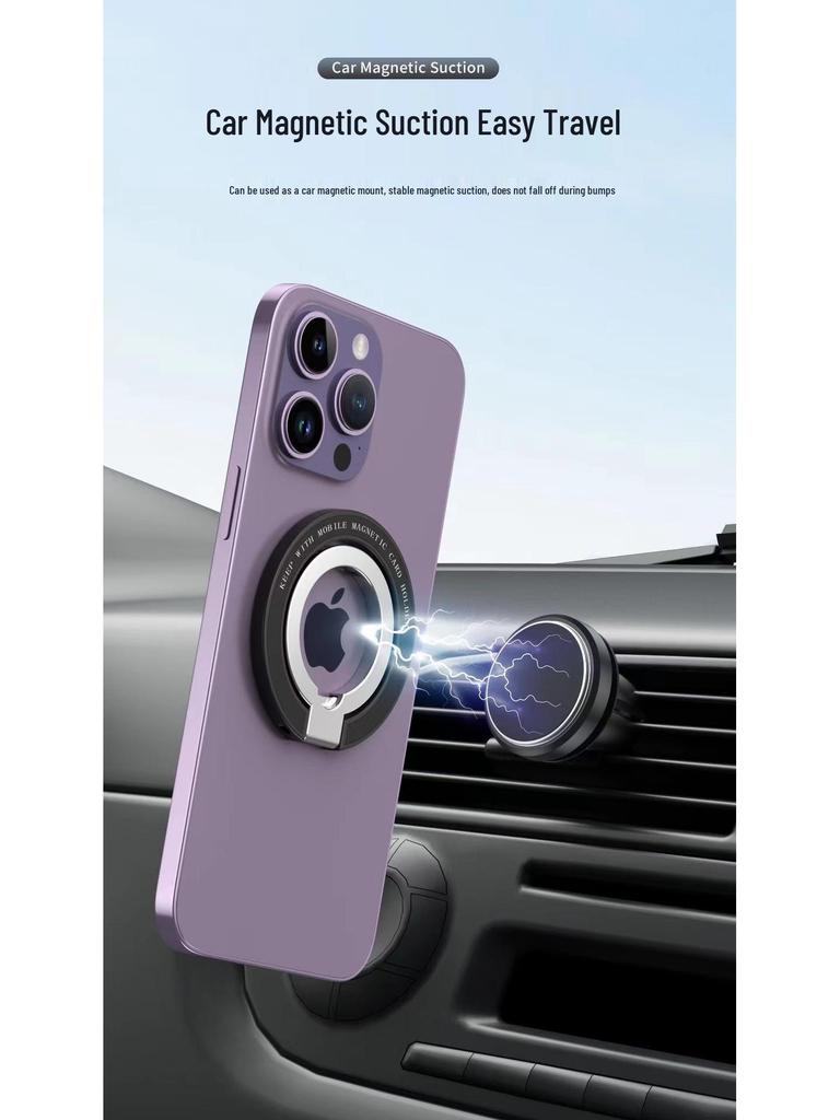 Magnetic Double Ring Phone Holder: Foldable Zinc Alloy Stand