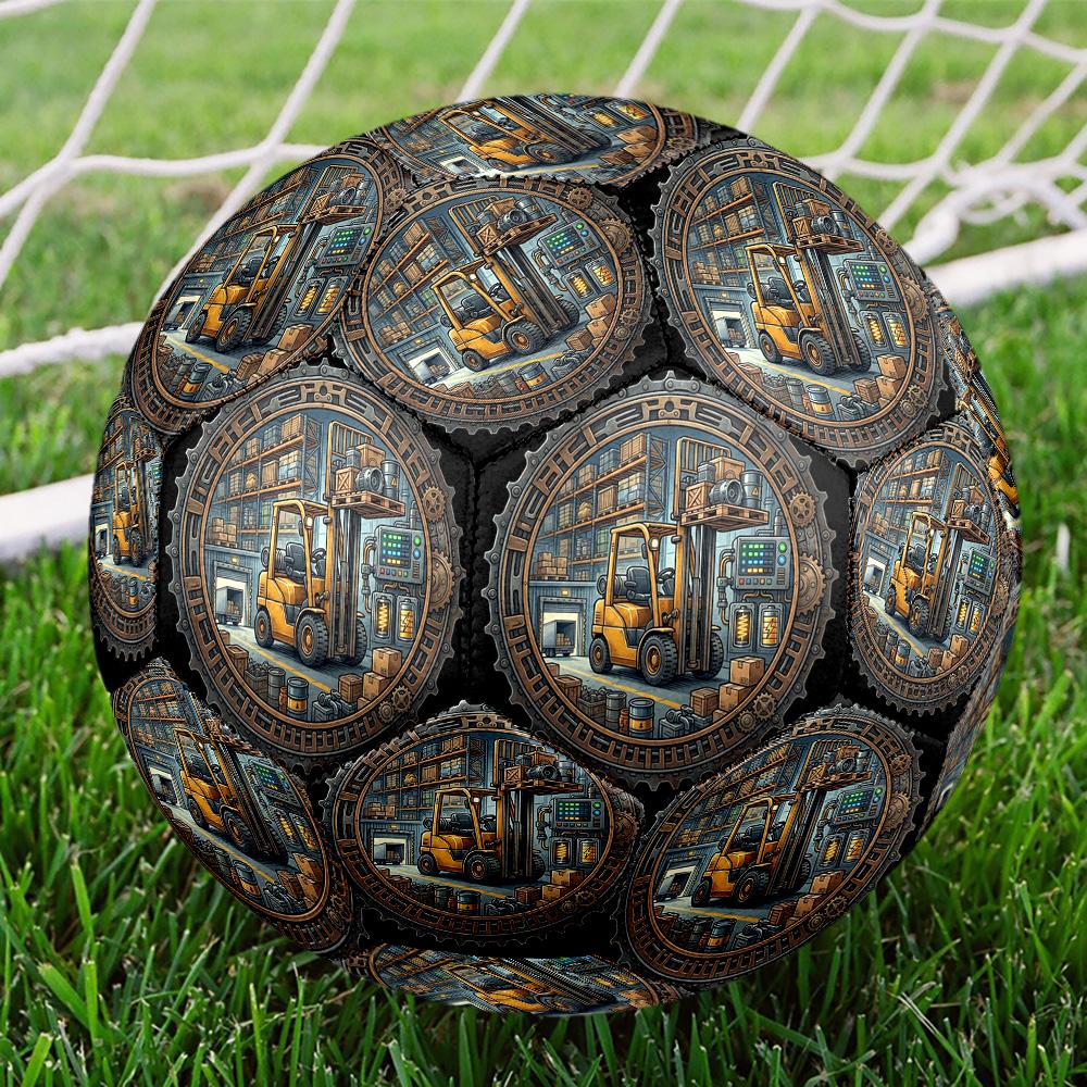 Industrial Warehouse Scene Round Football Size 5 Adult Ball Suitable for Training Matches and Outdoor Team.