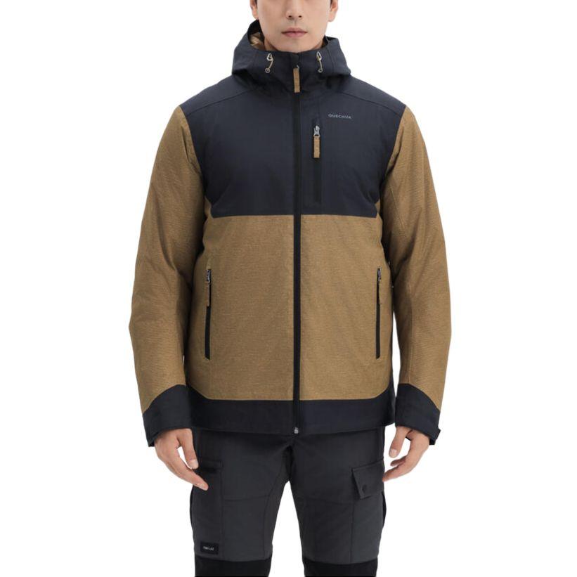 Decathlon SH500 QUECHUA AF Color Blocking Versatile Hiking - 10 Degrees Warm Waterproof Comfortable Hooded Jacket Jacket Men's Brown