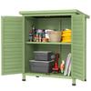 Garden Shed Wooden Garden Storage Shed 2 Door Unit Solid Fir Wood Garage Tool Organisation Cabinet, 87L x 46.5W x 96.5Hcm, Green