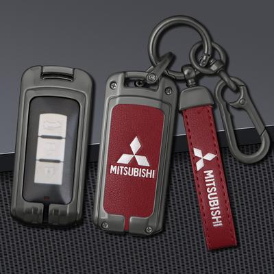 Zinklegering Leer Auto Afstandsbediening Sleutelhoes Volledige Dekking Shell Fob Voor Xpander Outlander ASX Pajero Eclipse Cross Montero