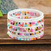 Rainbow Color Rice Bead Bracelet Hand Woven Multilayer Stackable Bohemian Style Ins Fashion For Women