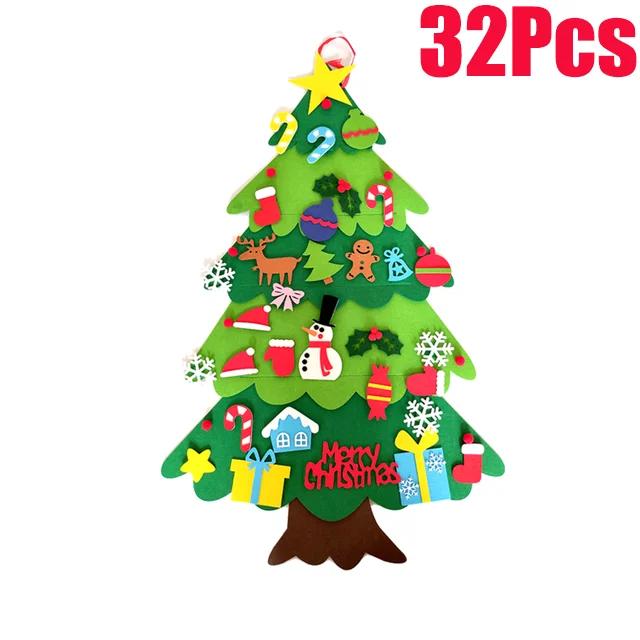 DIY Felt Christmas Tree Set With Ornaments Plus For Home Wall Hanging Felt Christmas Craft Kits Xmas Decoration Party Gifts