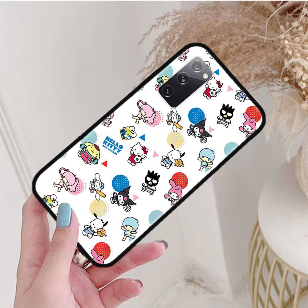 Black Case for Xiaomi Poco X6 X4 M5 M6 F5 F6 C65 C55 C50 C51 C40 Pro Redmi 14C A3X 13C 12C 11T 10A 9C Note 7 6 8A Plus L-7 Sanrio Characters