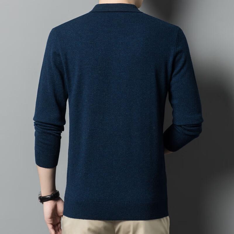 Men's 100% Merino Wool Pullover Polo Sweater