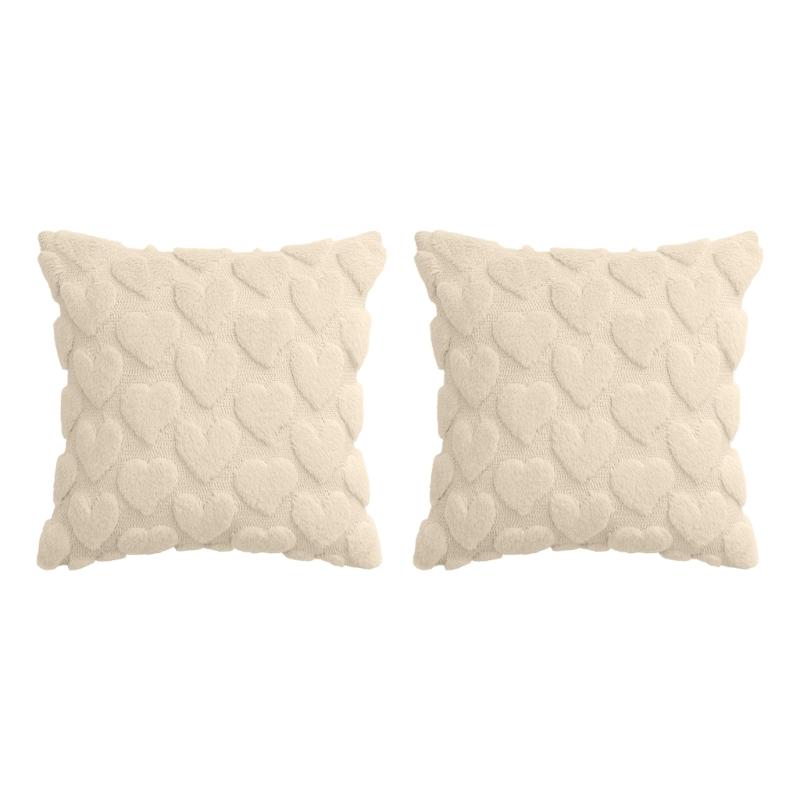 Set of 2 Valentines Day Pink Plushes Pillow Cover Soft Decorative Cushions Case for Home Decoration Pillowcase for Sofa