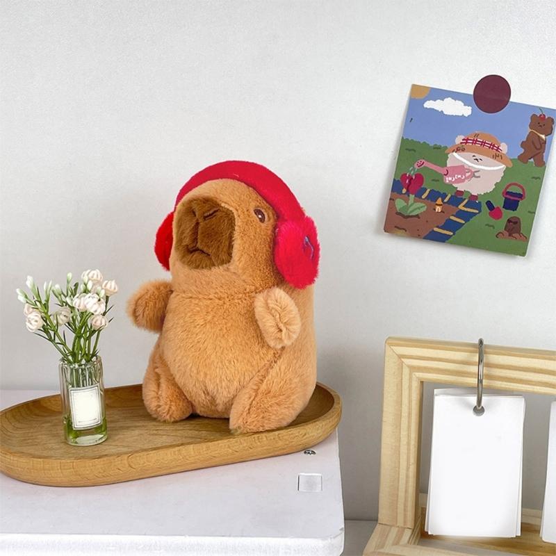 Fashionable Elegant Color Capybaras Keychain Charm Lovely Dress Up Sturdy Plush Pendant for Bags and Keys Decoration