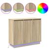 LED Sideboard Sonoma Oak 90 x 32 x 75 cm Engineered Wood