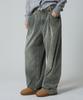 UNKNOWN PLANET Custom One-Pleat Wide Corduroy Pants Washed Khaki