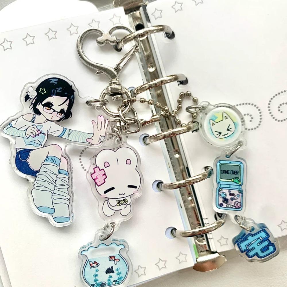 Character Decal Acrylic Phone Charm Cool Cute Phone Lanyard Aesthetic Y2K Key Ring  Girls Women