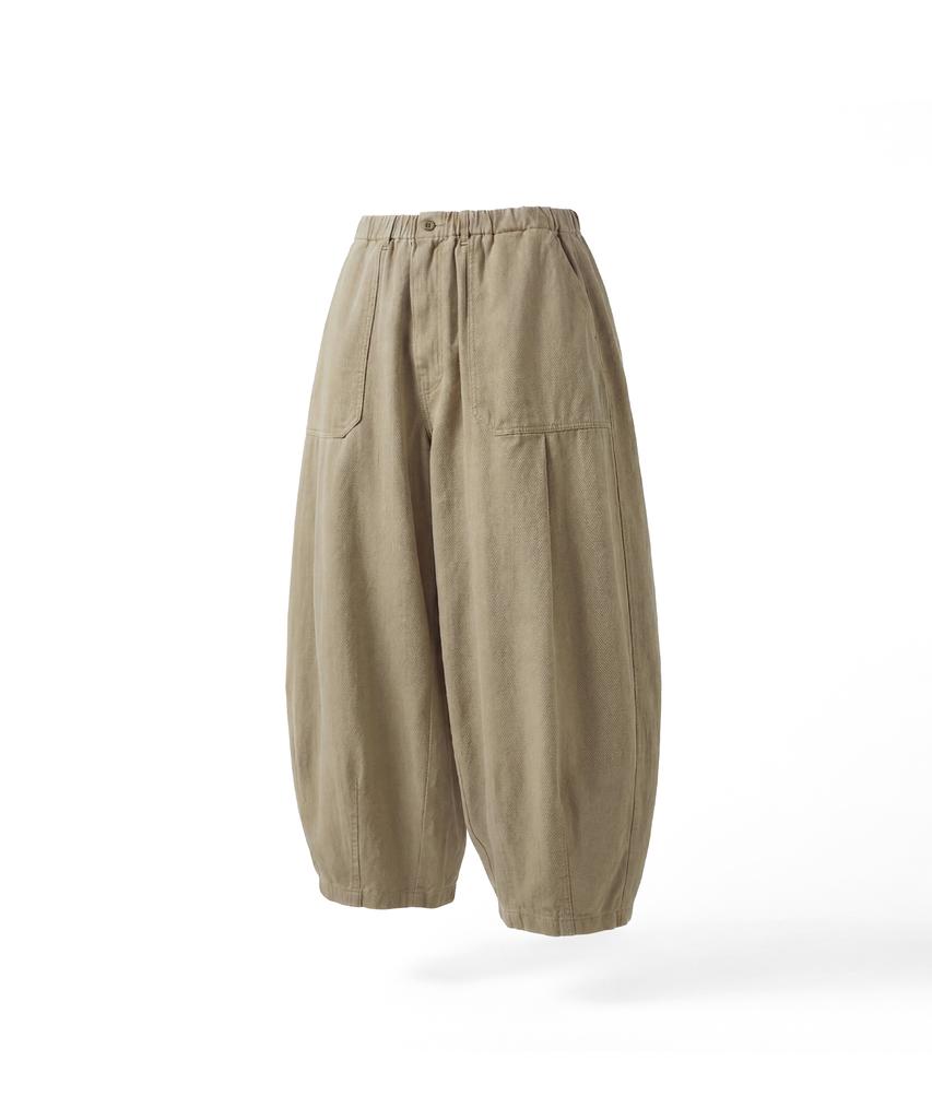 ANGLAN Herringbone Fatigue Balloon Pants - Beige