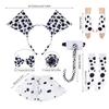 3/4/7Pcs Dalmatian Puppy Costume Set Animal Fancy Dress Costume Kit Accessories for Christmas Halloween Cosplay Party