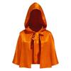 Medieval Short Satins Cape With Hood Role Play Accessory Anime Costume Wrap For Cosplay And Outdoor Sun Protections