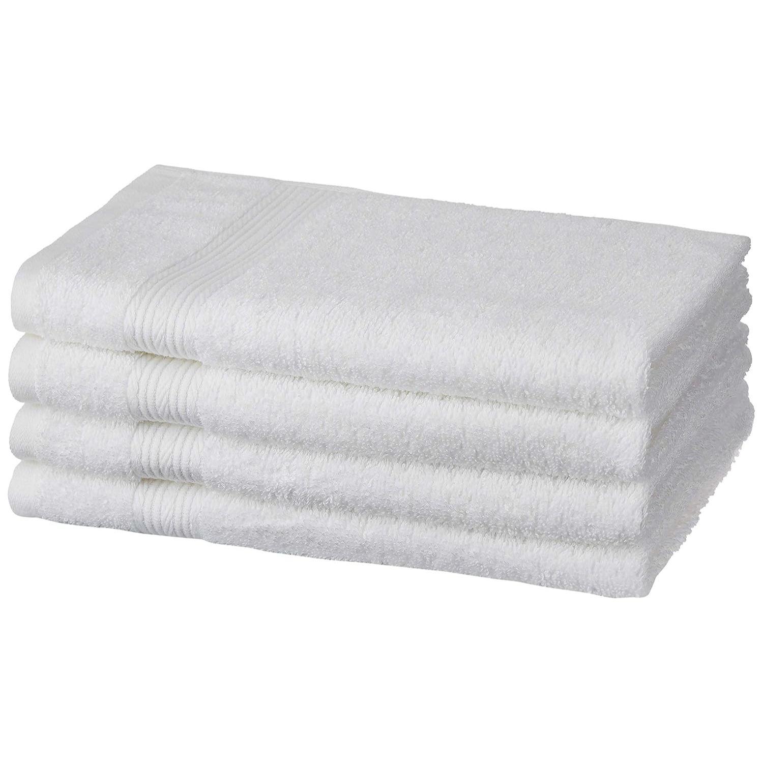 

100% Cotton 4 Piece Hand Towel Set, 500 GSM (White) белый