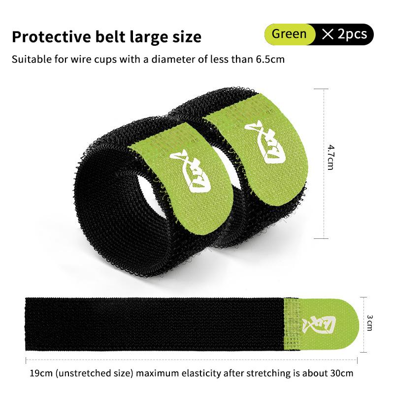 2Pcs Velcro Reel Spool Belt Adjustable Fishing Line Holder Spinning Reel Protective Line Fixer Suitable For Most Spool 2 зелёный