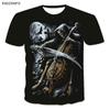 Skull 3D Printed T-shirt with Horror Figure Men's Casual Oversized Short-sleeved Streetwear