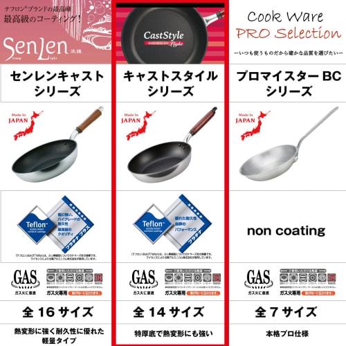 Hokuriku Aluminum Deep Frying Pan, 24cm, Gas Stove Only, Lightweight, Cast Style Light, Teflon Coated, Made In Japan