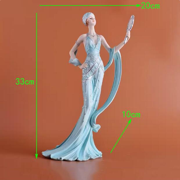 European Resin Statue Accessories Girl Beauty Character Home Livingroom Table Figurines Crafts Decoration Wedding Birthday Gifts