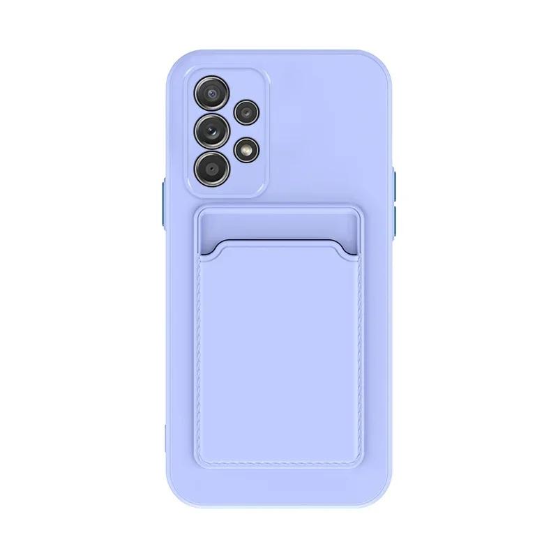 Custodia Porta Carte Morbida in Silicone Per Samsung Galaxy S24 S23 S22 S21 S20 Plus FE Note 20 Ultra A51 A71 A54 Tasca Portafoglio Cover Posteriore