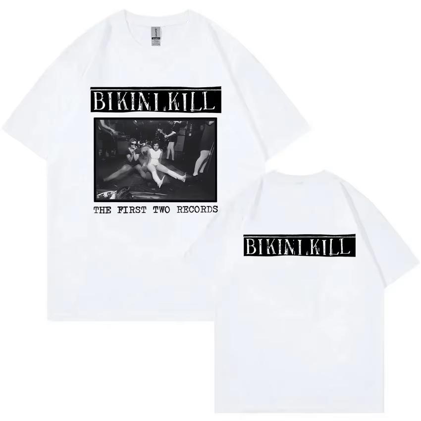 Bikini Kill The First Two Records Album Print T-shirt Feminist Riot Grrrl Kathleen Hanna T Shirts Men Rock Punk Oversized Tshirt