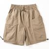 Pure Cotton Casual Japanese-Style Retro Wide-Leg Workwear Shorts
