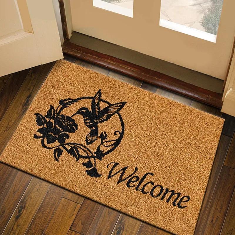 High Quality Imitation Coconut Doormat Non-slip Absorbent Crystal Velvet Floor Mat Porch Outdoor Welcome Mat Home Decoration