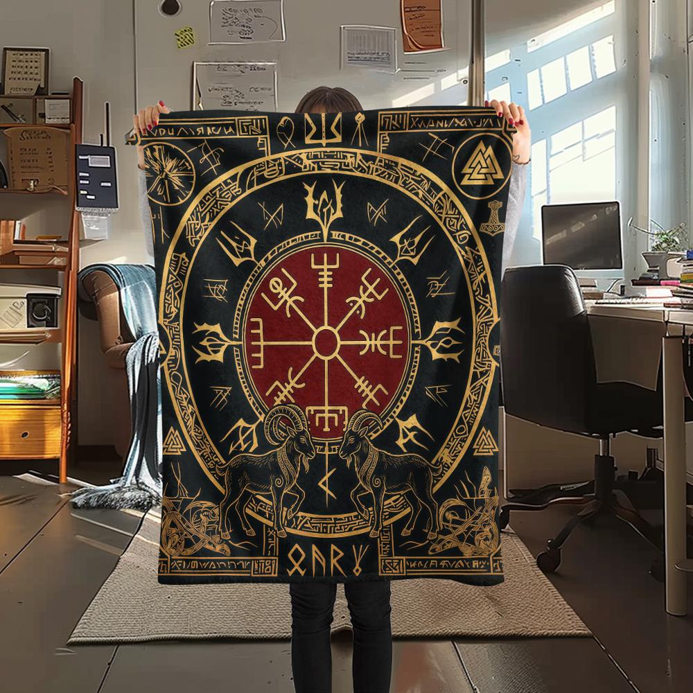 Viking animal snake Print Flannel Blanket High quality Comfortable for All Seasons Home Decor Warmth and Comfort Perfect for Christmas Gifts