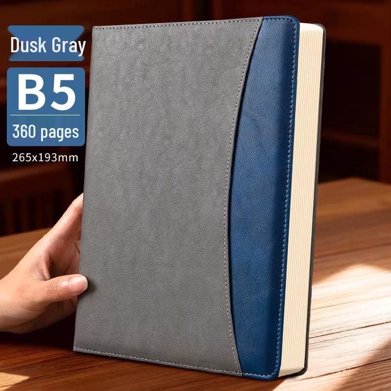 Large Leather-Covered Business Notebook – A4/B5