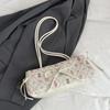 Pleated French Stick Handbag Plaid Cloth Underarm Bags Fashion Bow Shoulder Bag  Daily