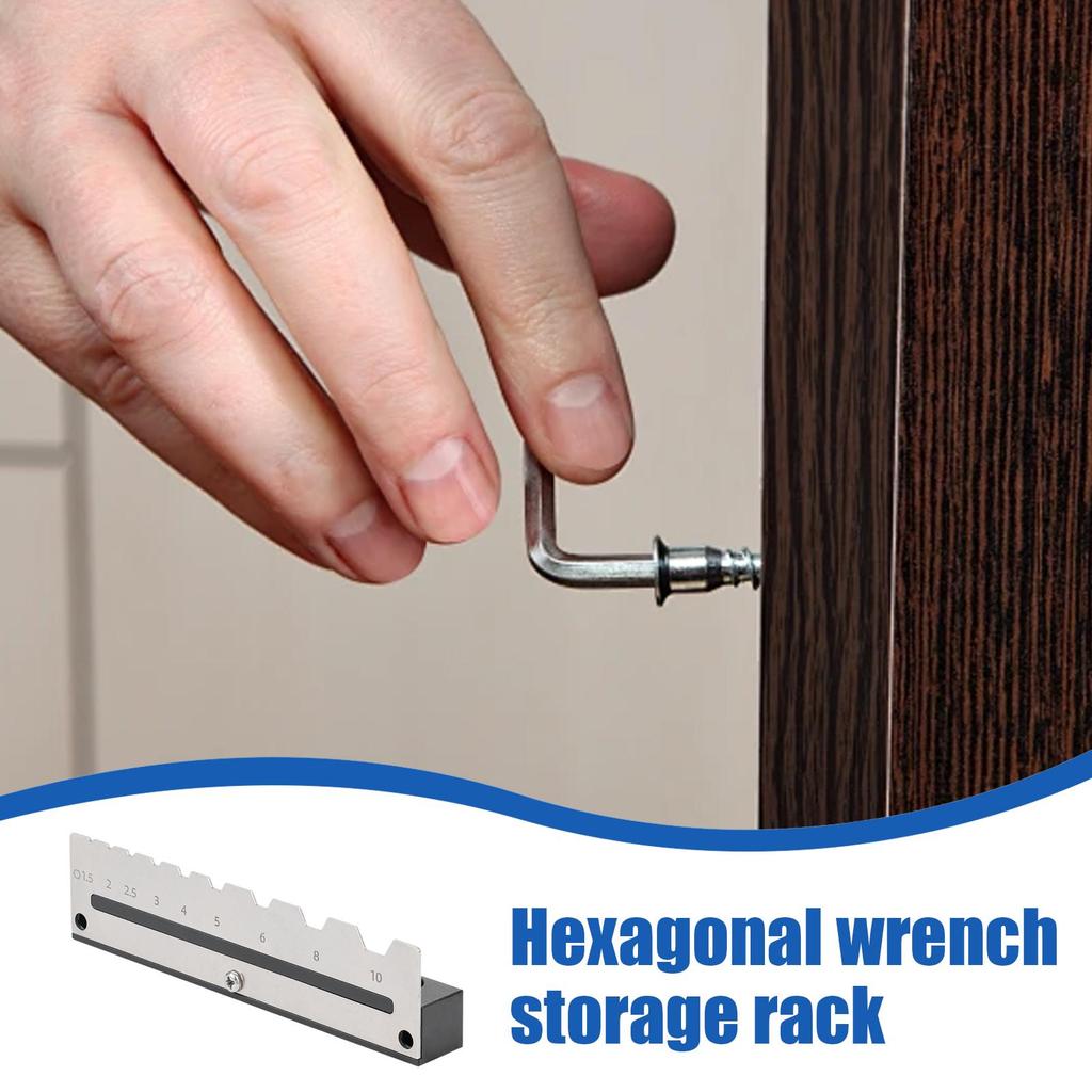 Hex Key Storage Organizer Wall Mount Shelf Holds 9 Tools Hexagon Key Wrench Organizer For Desktop Electrician Carpenter