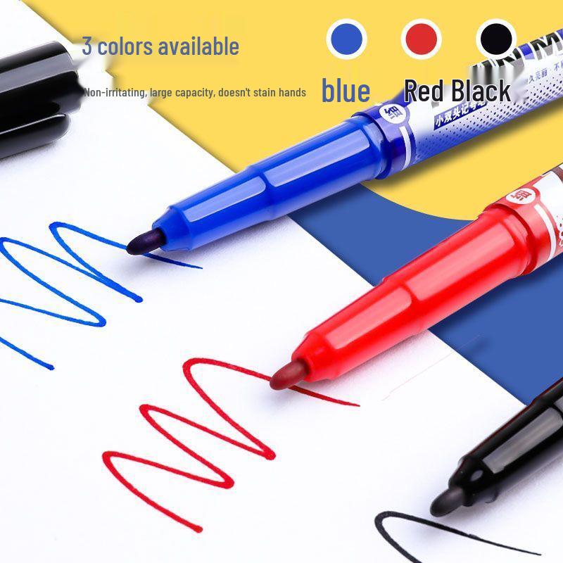 Morning Light MV7403 Black Double-Ended Oil-Based Marker Pen for Students and Children - Ideal for Art, Painting, and Outlining