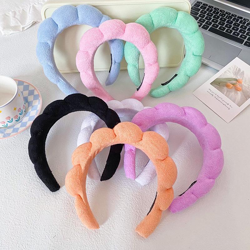 Cloud Stirnband Damen Gesicht waschen Make-up Sport Hoher Schädel Oberteil Schwamm Handtuchstoff Twist Haaraccessoires