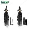 3PCS Halloween Colourful Glow Three Hand-Holding Witches Sound-activated hand-holding witch Halloween light up decoration props