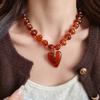 Beads Beaded Necklace Bohemian Style Pendant Jewelry New Heart Pendant Necklace  Party Accessory