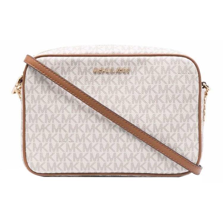 

New MICHAEL KORS Jet Set Canvas Crossbody Bags Shoulder Bags Women s Vanilla 32F1GJ6C7B-150 24.1*5.1*16.0CM