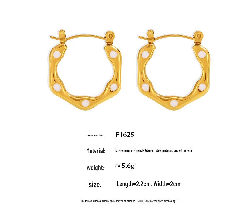 Gold-Plated Titanium U-Shaped Drip Oil Ear Cuffs - European & American Style Earrings for Women