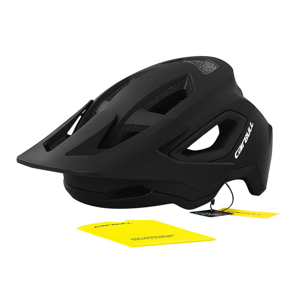 Mountain Bike Helmet Half Helmet for Cycling Road Trail with Visor Compatible MX Goggles Cool Fiber Padding Black M(54