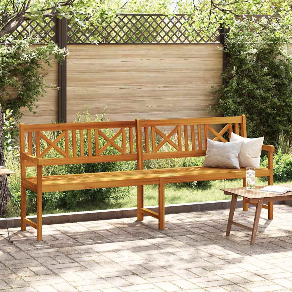 Outdoor Bench Natural 220 x 56 x 90 cm Solid Acacia Wood