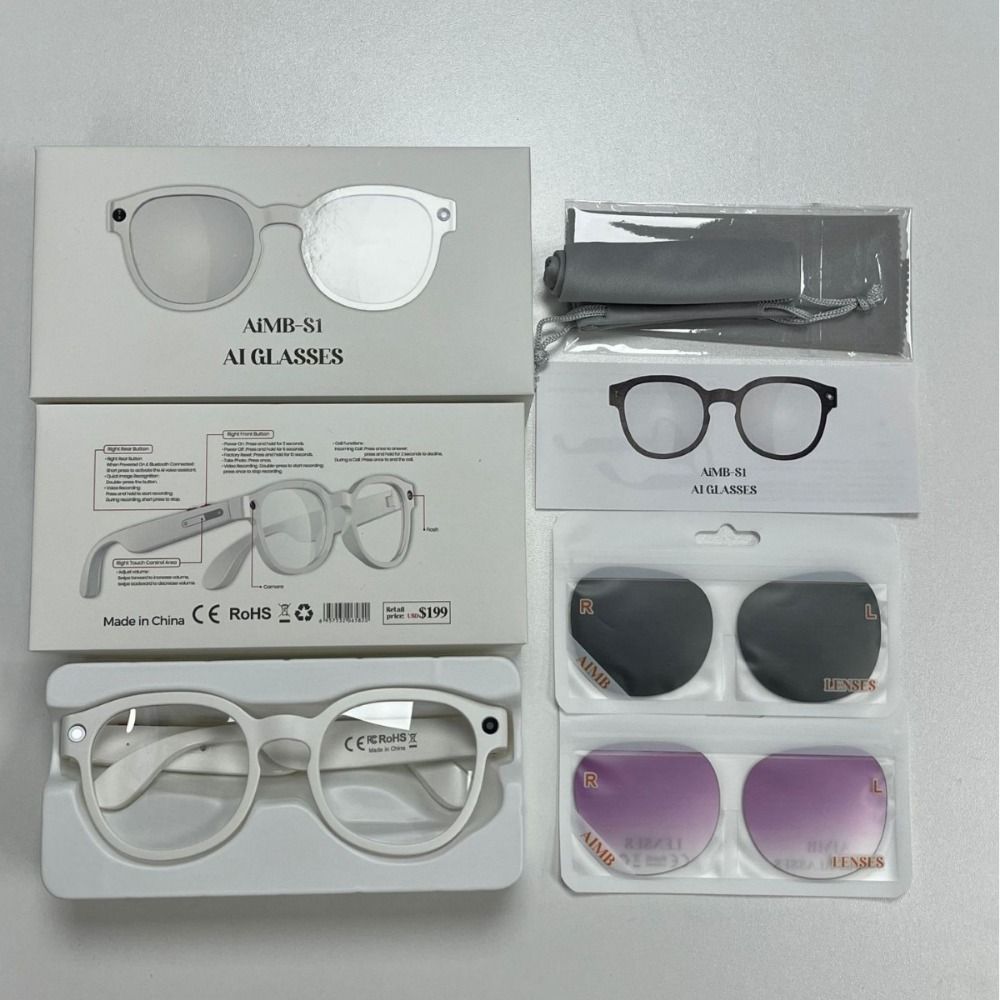 AIMB-S1 Intelligente KI-Brille Echtzeitübersetzung Intelligente Brille Sprachassistent