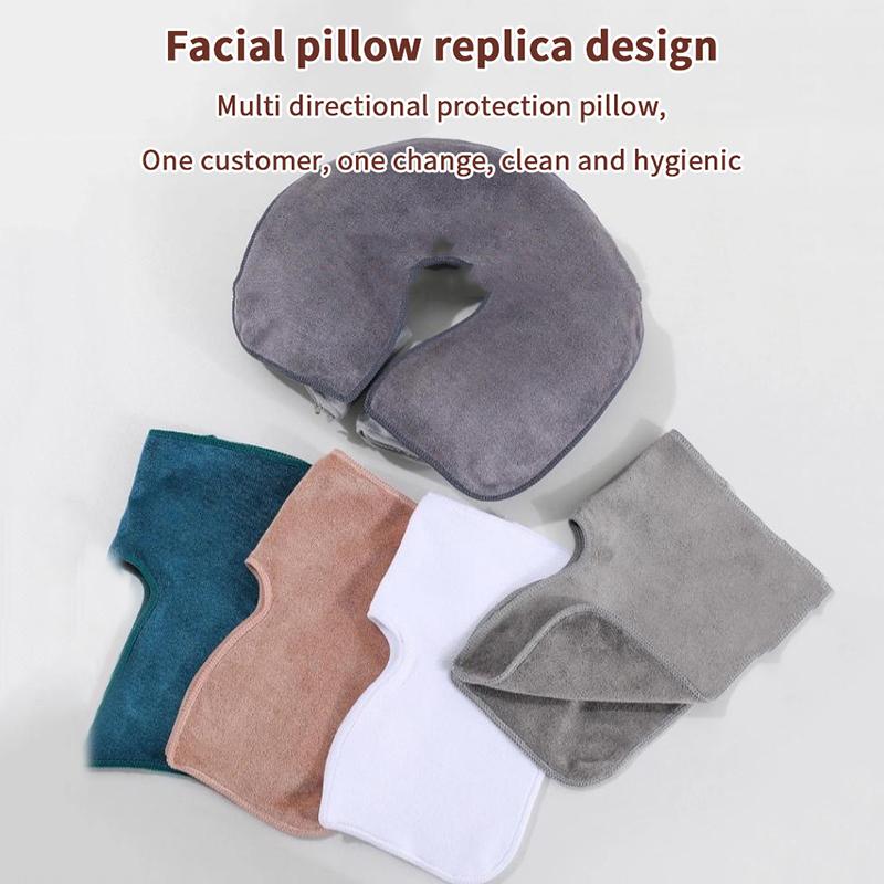 Microfiber Head Pad Towels U-Shaped Facial Pillow Covers Thickened Headrest Cushion Facial Care Beauty Spa Massage Supplies