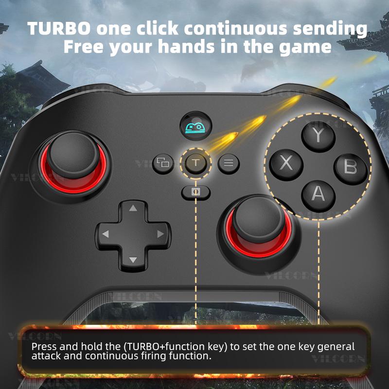 Wireless Mobile Gaming Controller for Android iOS Hall Joystick Turbo Macro M1 M2 Gamepad For PC Switch With Thumbstick Caps