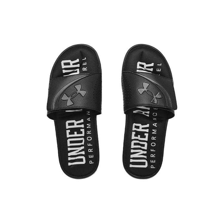 Under Armour Ignite 6 Graphic Strap Slide Black Men Sneakers White 3024451-001