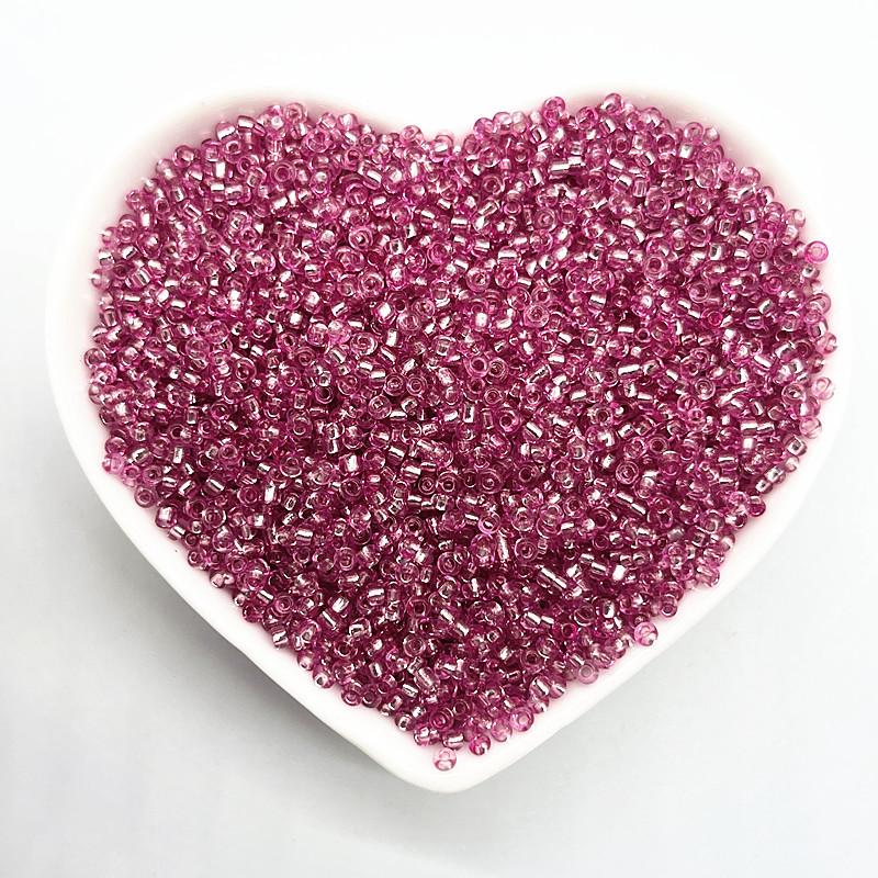 

450g/bag 2mm 3mm 4mm Effect of The Silver Colour Lined Charm Glass Seed Beads DIY Bracelet Beads for Jewelry Making Accessories 3mm(450g)