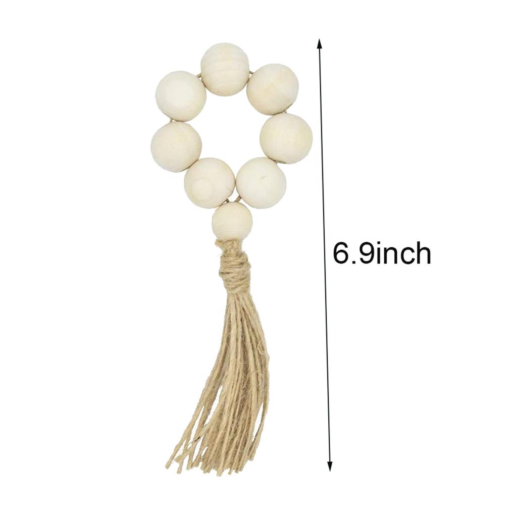 ABBY-12X Beaded Wood Napkin Rings With Table Setting Wedding Party Décor Accessories Napkin Holder Natural Style
