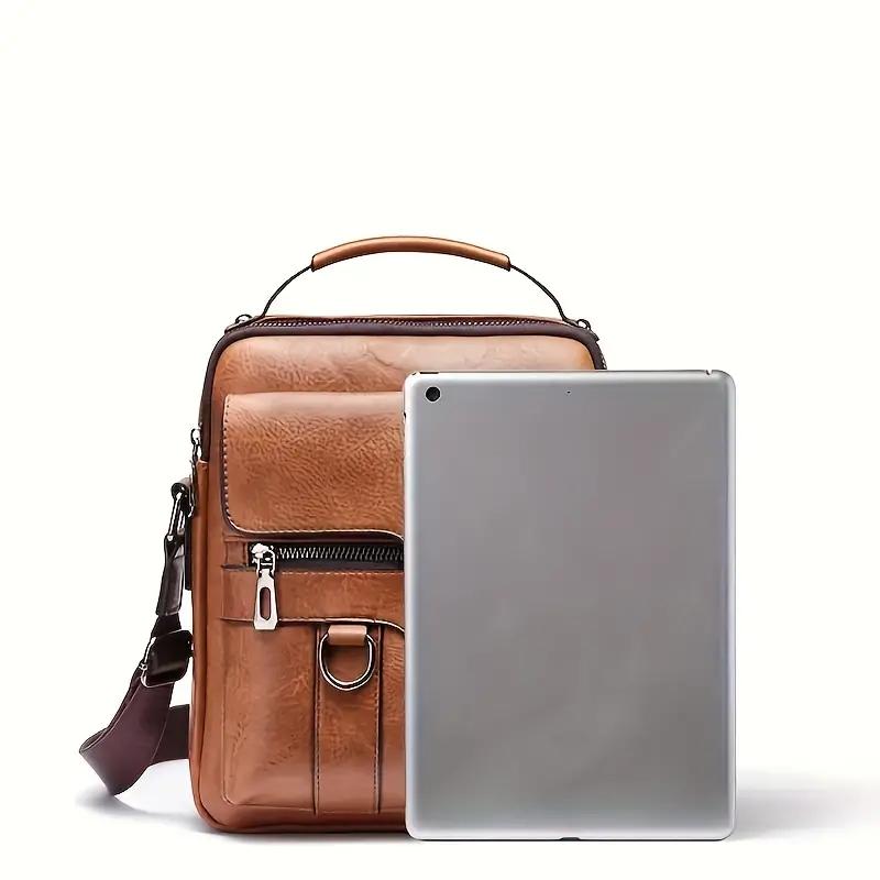 Brand Men Shoulder Bag For 9.7" Ipad Men PU Leather Flaps Men's Crossbody Bags Business Flap Male Solid Messenger Bag Travel Bag