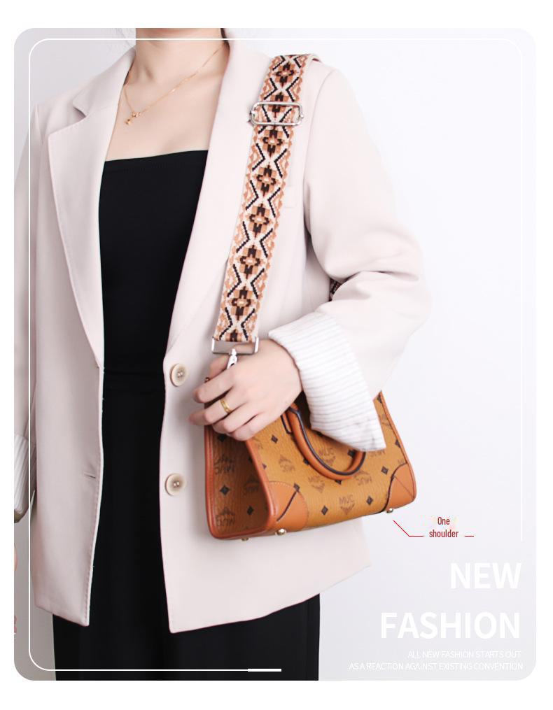 5CM Adjustable Multi-Color Women's Bag Strap - Kaleidoscope Pattern, Wide, Cross-Body