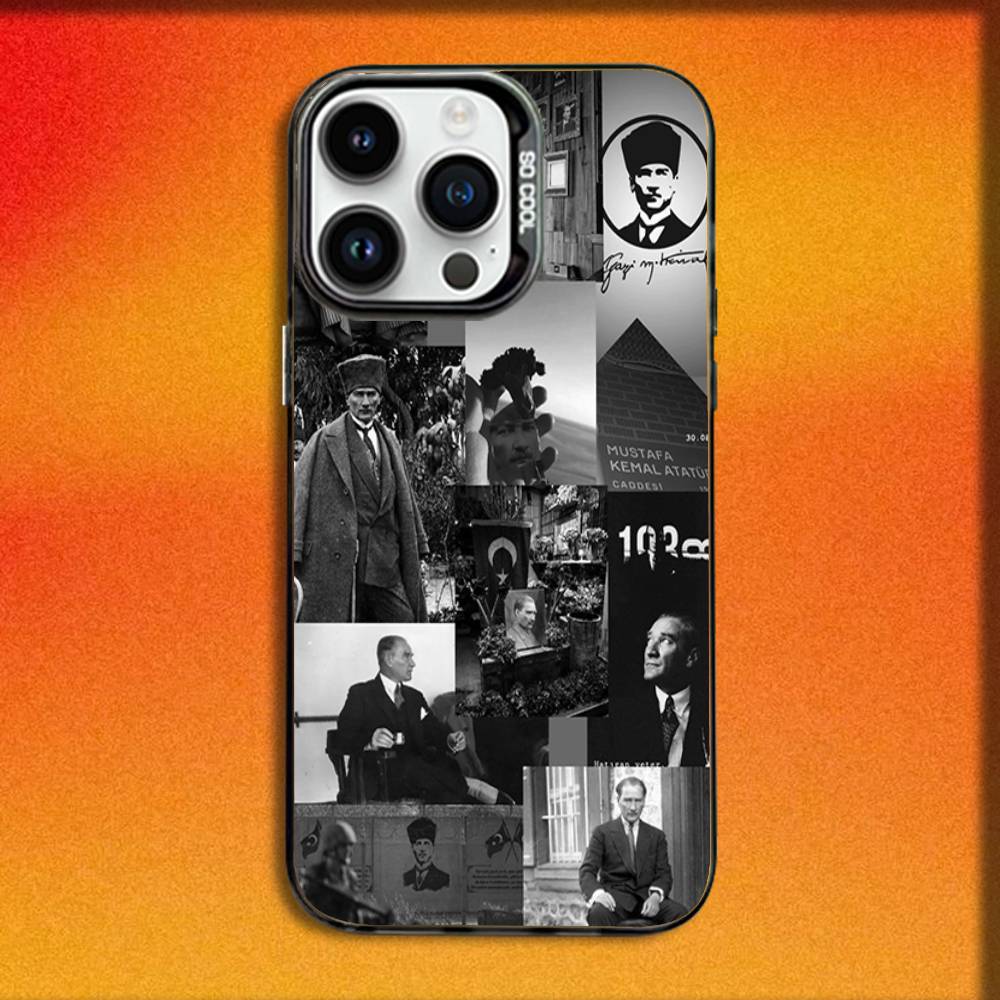 Turkey Mustafa Kemal Ataturk Phone Case For iPhone 16,15,14,13,12,11,Mini,Pro,E,SE4,MAX Black Candy Matte Fashion Cover iPhone16pro