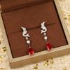 Musla Design Vintage Earrings for Women Jewelry Fashion Water Drop Eardrop Pure 925 Sliver Lady Party Wedding Stud Earrings