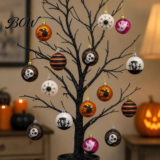 Halloween Themed Decorations 16 Pcs Hanging Ball Decor, 6cm Skull Witch Eye Ornaments Must-have Decor for Ghost Tree, Spooky Window Yard Haunted House