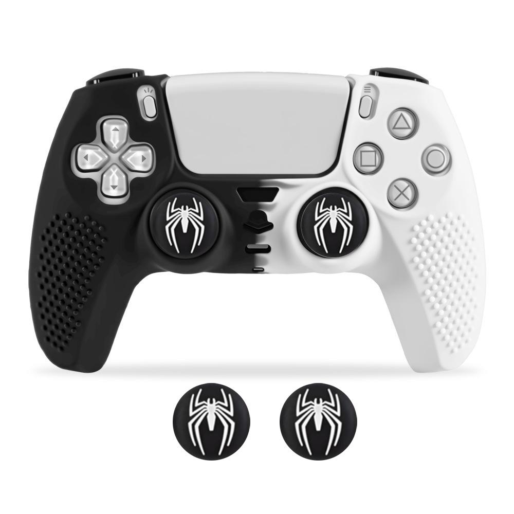 Anti-Slip Silicone Case Protective Shell for PS5 Game Controller with 2pcs Thumbstick Grip Cap Rubber Cover